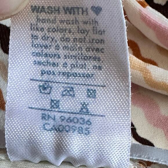 Eberjey Pastel Pink, Brown & Orange Chevron Zig-Zag Striped Beaded String Bikini - Picture 9 of 10